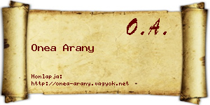 Onea Arany névjegykártya
